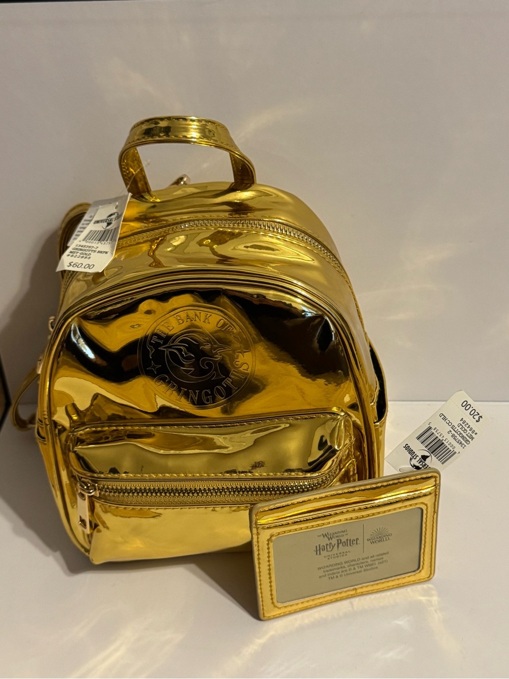 Warner Bros. Metallic Gold Gringotts Mini Backpack